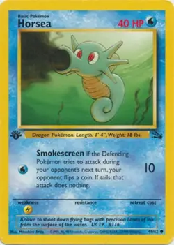 Horsea 49/62 Fossil Set 1st Edition Vintage 1999 Pokemon Card - Image 1