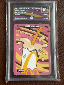 Milkshake Dip (14/24) Mcdonalds Trading Cards 2026 Graded GEM 10 unredeemed. - Image 1