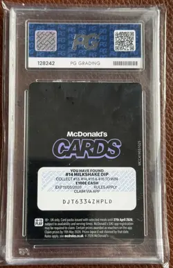 Milkshake Dip (14/24) Mcdonalds Trading Cards 2026 Graded GEM 10 unredeemed. - Image 2