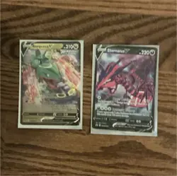 Pokemon TCG V Foil Card Lot 2 Rayquaza V SV107 Eternatus V SV110 - Image 1