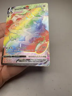 Pokemon TCG Snorlax VMAX Holo Secret Rare Card Sword & Shield Base Set 206/202 - Image 3