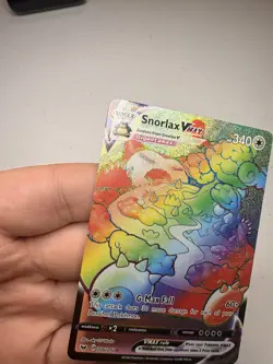 Pokemon TCG Snorlax VMAX Holo Secret Rare Card Sword & Shield Base Set 206/202 - Image 5