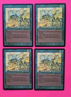Magic the Gathering MTG Legends EMERALD DRAGONFLY X4 VLP/EX C 1994 PLAYSET Nice - Image 1