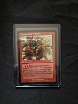 MTG Aggravated Assault Onslaught release, RARE, EX condition, 2002 - Image 1
