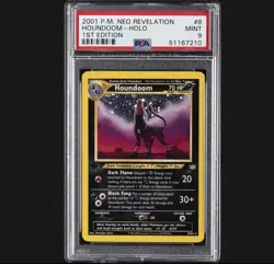 2001 POKEMON NEO REVELATION 1ST ED #8 HOUNDOOM-HOLO PSA 9 - Image 1