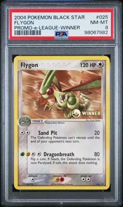 2004 POKEMON BLACK STAR PROMO #025 FLYGON PROMO-E-LEAGUE-WINNER PSA 8 - Image 1