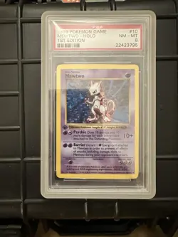 Mewtwo PSA 8 Base Set 1st Edition Shadowless #10 Pokemon 1999 Holo Rare - Image 1