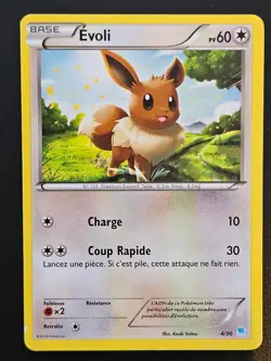French EEVEE 4/30 C XY TRAINER KIT: PIKACHU LIBRE & SUICUNE POKEMON LP-NM - Image 1