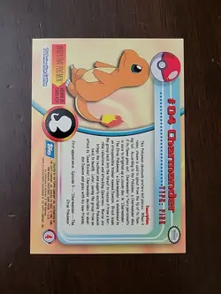 LP! Charmander #04 1999 Topps Pokemon TV Animation Series 1 - Image 2