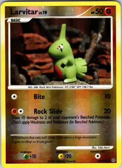Larvitar 63/100 Stormfront Pokemon LP Reverse Holo - Image 1