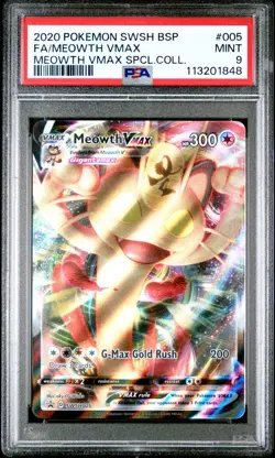 2020 Pokemon Meowth VMAX - Promo - SWSH005 - PSA 9 MINT - Image 2