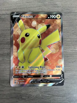 Pikachu v Full Art Holo Card 157/172 Rare Pokemon Trading Card - Image 1