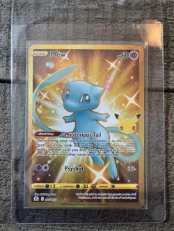 Celebrations Mew Full Art Ultra Rare Gold Holo 25/25 Pokemon Card NM - Image 1