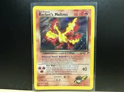 Pokemon TCG Rockets Moltres Holo Rare Card 12/132 Gym Heroes🔥 - Image 1