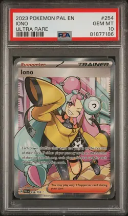 2023 Pokemon | Paldea Evolved Iono | Full Art Ultra Rare #254 | PSA 10 Gem Mint - Image 1