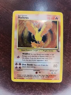Moltres Fossil Holo Pokemon Card WOTC - Image 1