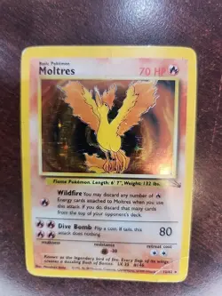 Moltres Fossil Holo Pokemon Card WOTC - Image 3