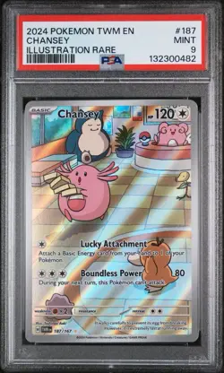 Chansey Twilight Masquerade #187/167 Illustration Rare Pokemon PSA 9 MINT 2024 - Image 1
