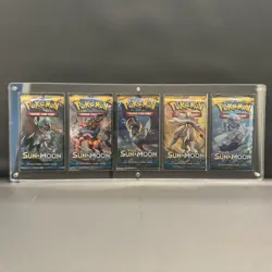 TCG 5x Booster Pack Acrylic Case Holder - Pokemon, Yu-Gi-Oh, and Magic - Image 1