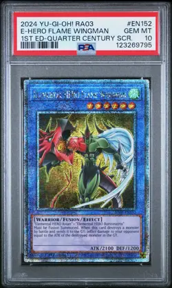Elemental Hero Flame Wingman QCR RA03 GEM MINT 10 - Image 1