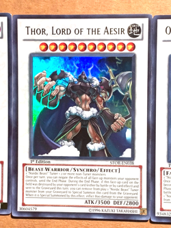 yugioh Thor, LOKI, LORD Odin, Father OF THE AESIR STOR-EN038 + 39 + 40 set 1st N - Image 5