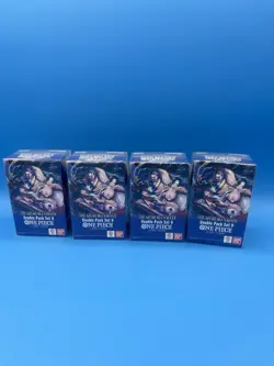 One Piece TCG Double Pack Set 9 The Azure Sea's Seven New Sealed Lot Of 4 - Image 1