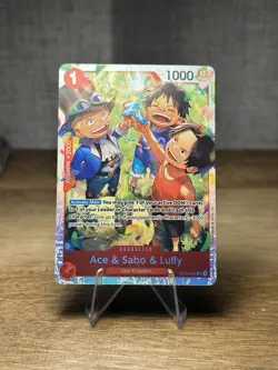 Ace & Sabo & Luffy OP13-007 SR Carrying On His Will One Piece Card Game - Image 1
