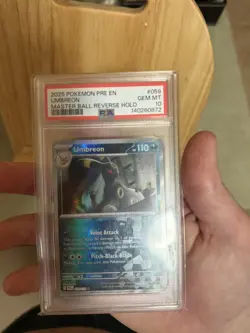 2025 POKEMON PRE EN-PRISMATIC EVOLUTIONS MASTER BALL REVERSE HOLO UMBREON PSA 10 - Image 2