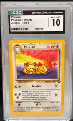 Pokemon Graded Card - Persian - CGC 10 - Wotc - Jungle - Image 1