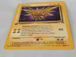 1st Edition ZAPDOS First Edition 1999 Fossil Pokemon Non Holo Rare Card #30/62 - Image 5