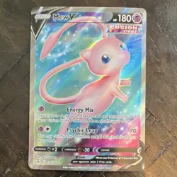 Pokemon Mew V Full Art Ultra Rare Holo Card 250/264 Fusion Strike 180 HP Basic - Image 1