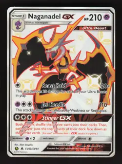 Naganadel GX SV63/SV94 Hidden Fates Holo Full Art Pokemon Card - Image 1