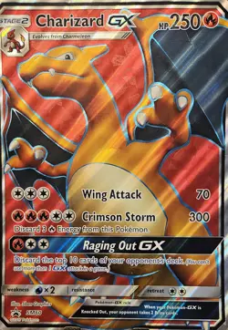 Pokemon Charizard GX SM Promo Full Art Holo SM60 250 HP TCG Card English - Image 1
