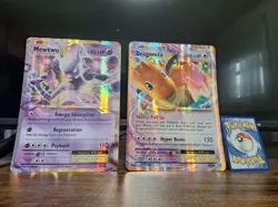 Pokemon XY Evolutions Dragonite EX 72/108 & Mewtwo EX 52/108 JUMBO CARDS Kanto P - Image 1