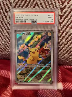 Pokemon Pikachu TCG Illustration Paldea Evolved ETB Promo Card 027 - Image 1