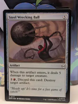 FOIL Steel Wrecking Ball - MTG Marvel's Spider-Man Magic the Gathering 177 - NM - Image 1