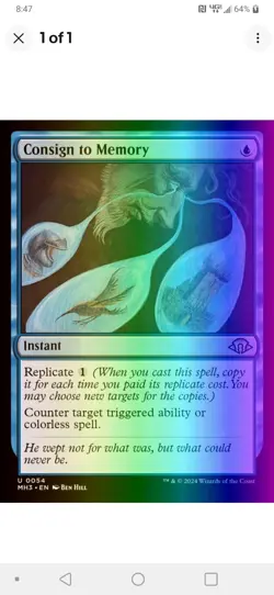 1x MTG Consign to Memory *FOIL* - MH3 Counter Spell! NM Mint! - Image 1