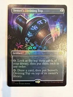 MTG Sensei's Divining Top Borderless Double Masters 398 Regular Rare Foil - Image 1
