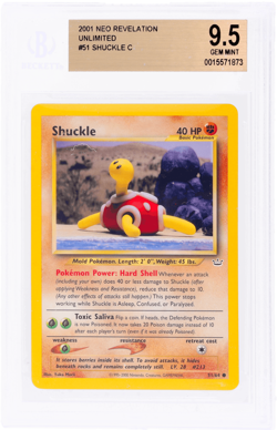 2001 Pokemon Neo Revelation Shuckle #51 BGS 9.5 - Image 1