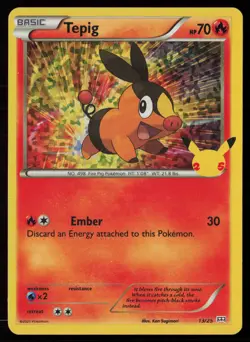 Tepig - 13/25 013/025 Holo Pokemon TCG McDonald's 25th Anniversary Promos LP - Image 1