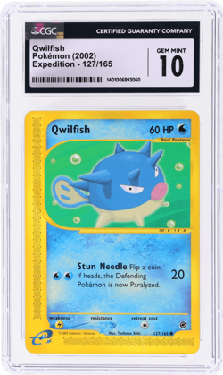 2002 Pokemon Expedition Qwilfish #127 CGC 10 - Image 1