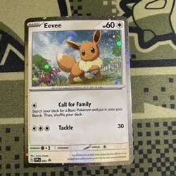 Eevee SVP 043 Black Star Promo Cosmos Holo Pokemon TCG NM Swirl - Image 1