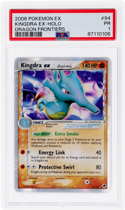 2006 Pokemon Ex Dragon Frontiers Kingdra Ex Holo #94 PSA 1 - Image 1