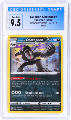 2020 Pokemon Sword and Shield Champion's Path Galarian Obstagoon Holo CGC 9.5 - Image 1