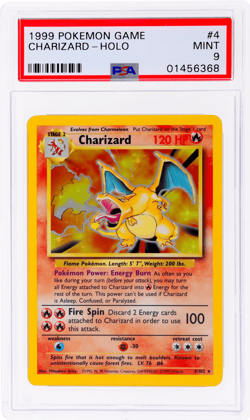 1999 Pokemon Base Set Charizard Holo #4 PSA 9 - Image 1