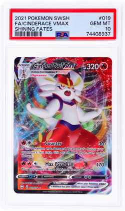 2021 Pokemon Sword and Shield Shining Fates Cinderace Vmax #19 PSA 10 - Image 1