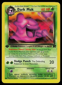 Pokemon Card - Dark Muk Team Rocket 1st Edition 41/82 Uncommon - Image 1