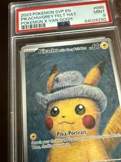 Pokemon Pikachu 2023 Van Gogh Grey Felt Hat #085 PSA 9 - Image 2