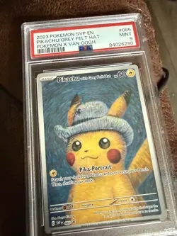 Pokemon Pikachu 2023 Van Gogh Grey Felt Hat #085 PSA 9 - Image 3