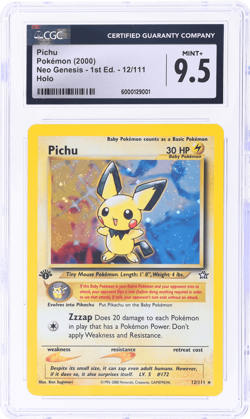 2000 Pokemon Neo Genesis Pichu 1st Edition Holo #12 CGC 9.5 - Image 1